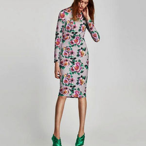 Zara Floral Printed Dress size S